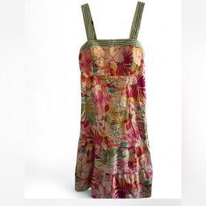 R&K Orange Tropical Floral Summer Dress